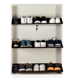 Étagère à chaussures en métal inclinable en ivoire métallique Étagère à chaussures murale Couloir spacieux avec différentes hauteurs Entrée - Product Image 3