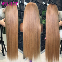 Petites Perruques Sans Colle en Cheveux Naturels Bruts, Couleur Ombrée Personnalisée, 30-40 Pouces, Dentelle HD 13x4 13x6, Perruques Frontales en Dentelle pour Femmes