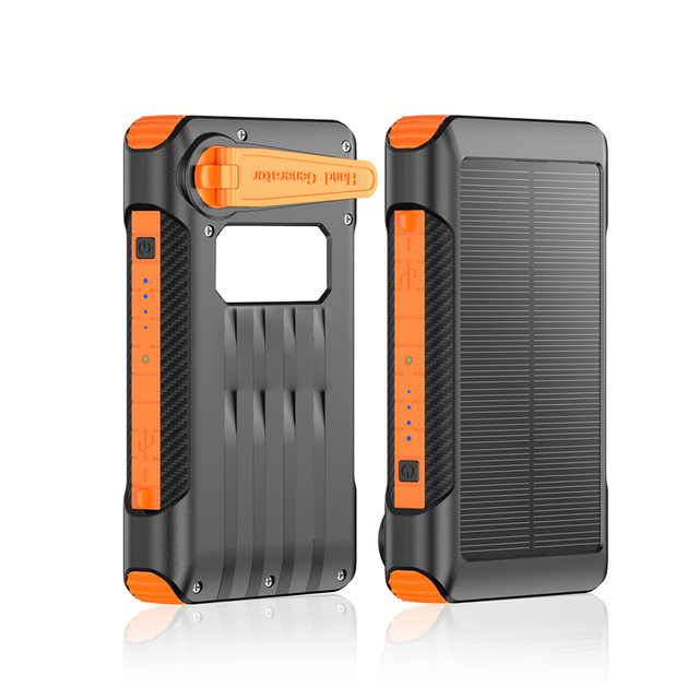 4 in 1 Built Solar Charger Power Bank Hand Crank 10000mAh Generator 20000mAh Power Banks Fast Charging Compatibility for Iphone