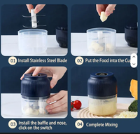 Hachoir Électrique Portable USB Sans Fil pour Ail et Viande, Mini Hachoir à Oignons, Petit Robot Culinaire et Broyeur MINI CHOPPER