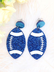 Aretes Deportivos Vintage con Diseño de Balón de Fútbol, Acero Inoxidable, Rojo, Azul, Verde, Oro Rosa, Brillantes, Unisex, Ecológicos - Product Image 2