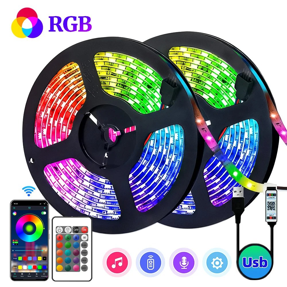 Smart RGB LED Strip Lights 33FT/66FT/100FT/132FT | APP Control 12V/24V Color Changing Lights for Bedroom, Kitchen &amp; Home Decor