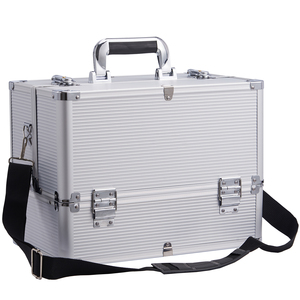 Portable <b>Makeup</b> <b>Case</b> with 6 Trays Large Cosmetic Storage Box with Adjustable Dividers Travel Nail Polish Organizer Salon Barber - Product Image 1