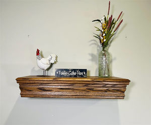 رف تخزين مخفي للأسلحة والأشياء الثمينة مثبت على الحائط بطول 24 بوصة، بلون الجوز الداكن، حامل أسلحة تكتيكي بحجرة مخفية - Product Image 4