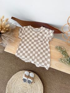 Nuevo Pelele de Punto Corto Korababy Grid 2026 para Bebés y Niños Pequeños, Unisex, Cierre de Botones, Estilo Casual de <span class=keywords><strong>Verano</strong></span> - Product Image 2