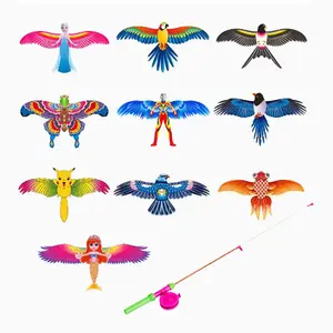 Mini kite fishing rod a kite with its wings moving kites for toddlers age 3-5 easy to fly for boys and girls beginner beach