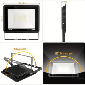 Lámparas LED de Exterior de 100W con Luz Blanca Diurna de 10000lm para Patio Trasero y Garaje WD-165 - Product Image 2