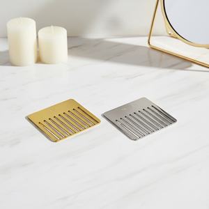 Luxury Unique Design Metal Gold Silver Color Double Side Rhombus Shape Brush Rolling Type <b>Compact</b> <b>Mirror</b> - Product Image 1