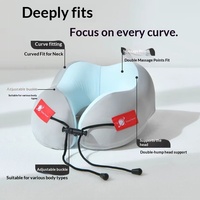 Oreiller de voyage ergonomique en mousse à mémoire de forme en U, soutien cervical léger et portable, sac de transport respirant pour le voyage