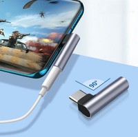 90-Grad-USB-C-auf-3,5-mm-Audio-Adapter |   Rechtwinkliger Typ-C Kopfhörer-Adapter |   Silberfarbe |   Plug & Play