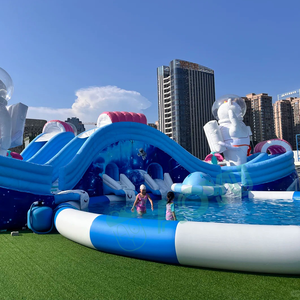 Aoyu ท่องไปในปราสาทเป่าลมขนาดยักษ์สไลเดอร์สระว่ายน้ำเกมคอมโบแผนธุรกิจอุปกรณ์บนที่ดินสำหรับรีสอร์ท - Product Image 1