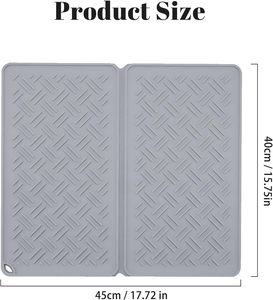 Quick Dry Foldable Kitchen Storage Shelf Tray <b>Silicone</b> Draining Diatomite Stone Dish Drying <b>Mat</b> for Kitchen Counter - Product Image 3
