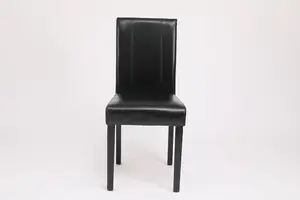 Rifornimento di fabbrica prezzo interessante prezzo basso semplice sedia dinging nera in pelle pu