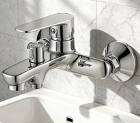 Robinet de douche mural classique chaud/froid à poignée unique en alliage de zinc, idéal pour les systèmes de douche d'hôtel