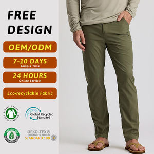 Pantalones de senderismo para hombre duraderos elásticos de 4 vías de alta calidad que absorben la humedad ligeros al aire libre UPF 50 + Pantalones de pesca informales de secado rápido - Product Image 1