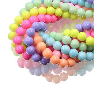 Perles de <span class=keywords><strong>verre</strong></span> opaques à trou droit de 3-18 mm, sans trace, avec un bon <span class=keywords><strong>traitement</strong></span> du trou, perles rondes en vrac pour la fabrication de bracelets DIY pour enfants - Product Image 4