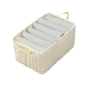 WeaveWin Foldable <strong>Wardrobe</strong> Organizer Aluminum Rectangular <strong>Storage</strong> <strong>Box</strong> with Velvet Fabric Home Use Pants Sorting Basket - Product Image 5
