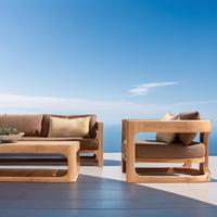 Sofá de madera de teca de alta calidad, diseño americano, para balcón, patio, muebles de exterior, muebles de jardín