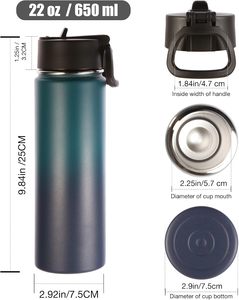 Custom Wholesale Wide Mouth Double Wall <b>Insulated</b> Vacuum <b>Flasks</b> 304 316 Stainless Steel Water Bottle With Straw Drinking - Product Image 3