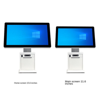 Çift Ekranlı Windows POS Terminali, Dahili Termal Fiş Yazıcılı Dokunmatik Ekranlı POS Sistemi, Perakende Mağazaları için