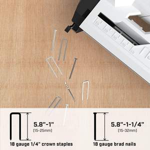 Pistola de Clavos Inalámbrica de 20V, Calibre 18, 2 en 1, Clavadora y Grapadora, Herramienta Eléctrica a Batería <span class=keywords><strong>para</strong></span> Tapicería y Carpintería - Product Image 4