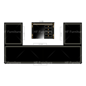 Scrivania Direzionale in Legno Massello di Alta Qualità, Stile Neoclassico Europeo, Nero Lucido con Foglia d'Oro, per Ufficio CEO e Hotel 5 Stelle - Product Image 5