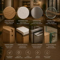 Solution clé en main pour café commercial, design intérieur 3D personnalisé, style minimaliste moderne, bois écologique, robuste, bar à café