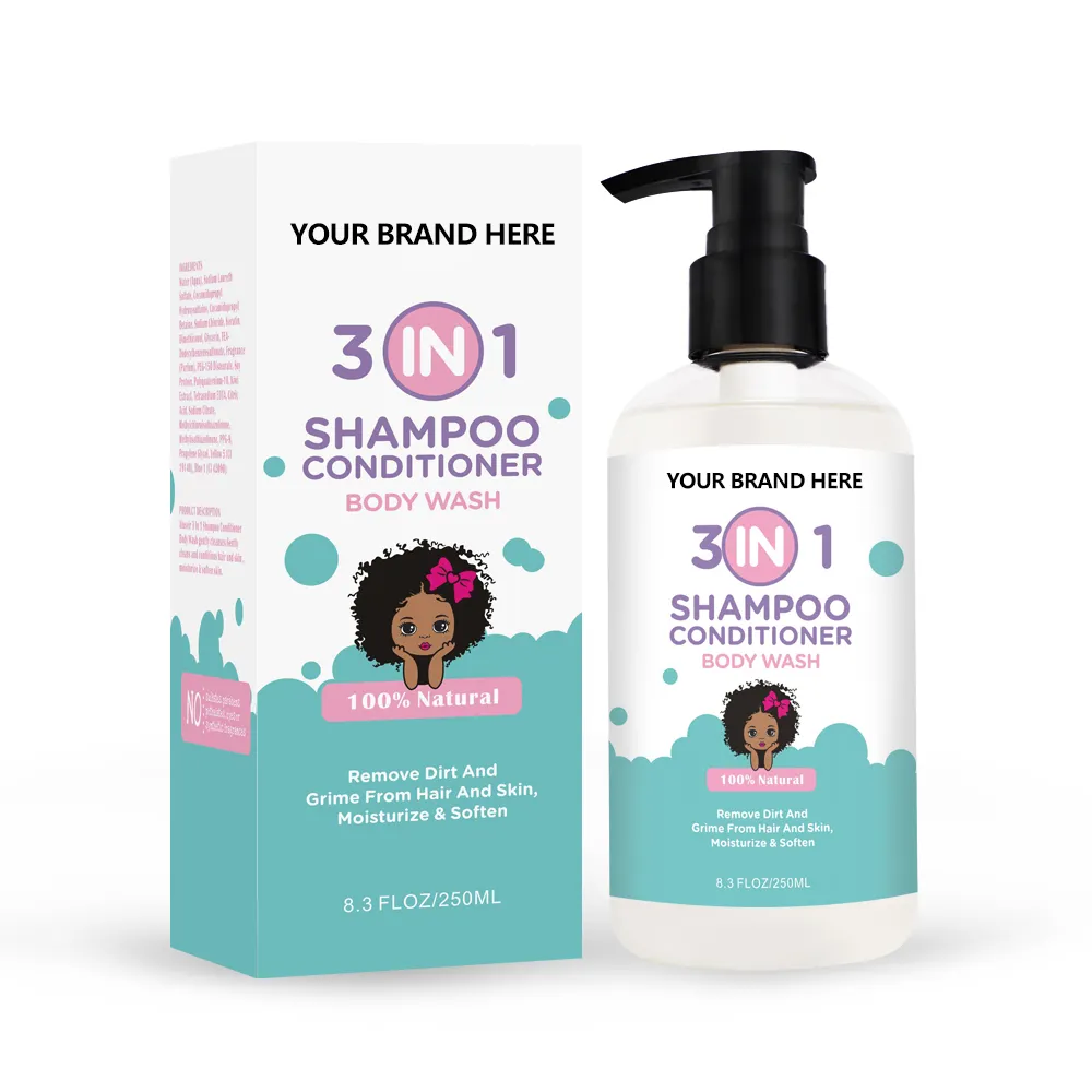 Natürliche Baby-und Kinder-Haarpflege produkte 3-in-1-Haarshampoo und Conditioner Body Wash Organic Private Label