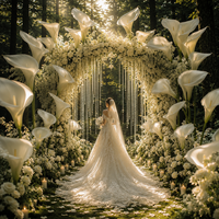 Fleurs artificielles géantes en EVA de type Calla pour la décoration d'événements, d'arches de cérémonie de mariage en extérieur et de toiles de fond de scène