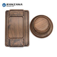 Disque en noyer noir usiné CNC, plaque en bois massif, styles variés pour personnalisation sur mesure