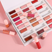 Rouge à lèvres liquide imperméable longue durée mat velours brillant à lèvres maquillage lisse teinte des lèvres Pigment lèvres rouges cosmétiques 24 pièces ensemble