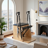 Chaise Wunda en chêne certifiée CE avec poignées amovibles, idéale pour l'entraînement de Pilates du tronc