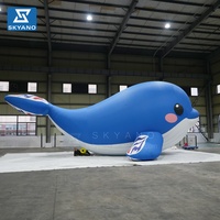 Modèle publicitaire géant gonflable de baleine et de dauphin pour la décoration d'expositions sur les organismes marins