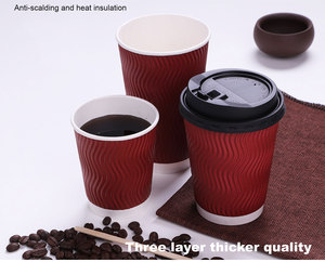 Vente chaude usine : Gobelet <span class=keywords><strong>à</strong></span> café en papier jetable personnalisé de 4 oz <span class=keywords><strong>à</strong></span> 24 oz avec couvercle et manchon - Product Image 3