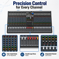 Console de mixage audio professionnelle EX-2400 24 canaux, égaliseur graphique 3 bandes, USB, Bluetooth pour studio, scène et enregistrement en direct