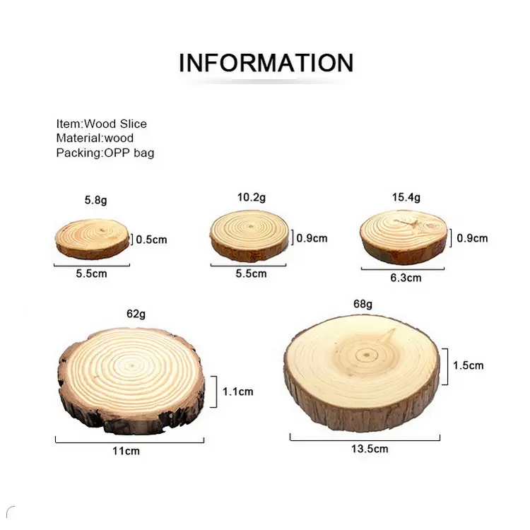 ODM OEM eco-friendly incompiuto naturale rotondo in legno di pino albero disco in legno Log Tree fette per artigianato vender produttori fabbrica
