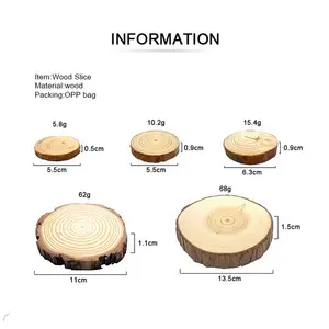 ODM OEM Eco-friendly Unfinished Natural Round Pine Wood Tree Disc Wooden Log Tree Slices For Crafts Vender Manufacturers Factory