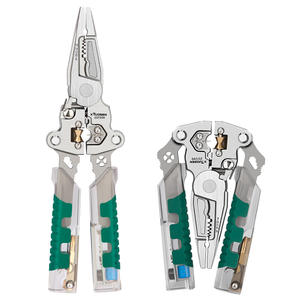 Pince multifonction Xtuosen 257390 en acier inoxydable, 14 fonctions, qualité industrielle, dénudeur de fils pliable avec testeur - Product Image 1