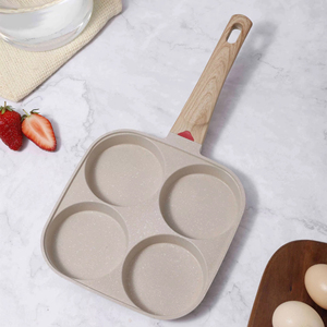 Sartén Cuadrada Multifuncional Antiadherente de Aluminio Fundido a Presión con Mango de Madera y Base de Acero Inoxidable de 1-2L para Cocinar Huevos y Hamburguesas - Product Image 5