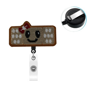 In stock fabric pull-tab heart <b>bow</b> nurse/doctor ID card <b>clip</b> name tag <b>clip</b> pull cord holder badge scroll - Product Image 5