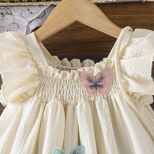 Vêtements pour enfants, robes midi délicates et mignonnes en tissu peigné respirant, robes quotidiennes pour bébés filles, petites filles, fabrication sur mesure - Product Image 3