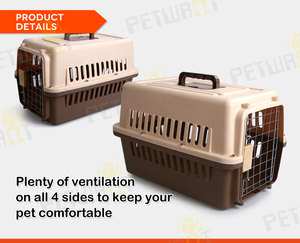 Solid Color small portable airborne plastic shuttle box Breathable comfortable cat cages - Product Image 4