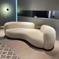Canapé de salon moderne et simple en laine d'agneau, idéal pour les salons de beauté, les zones de détente et les réceptions – Ensemble de canapés sectionnels