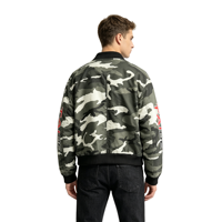 TaiDe, fournisseur ODM fiable, veste bomber coupe-vent pour homme, style streetwear hip-hop, imprimé cartoon, effet déchiré et usé
