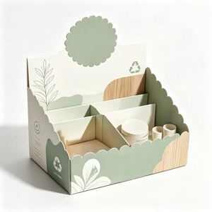 FX Eco-Friendly Foldable Tabletop Carton <b>Shipping</b> Holder, Bakery Dessert Counter Cardboard PDQ Packaging <b>Box</b> - Product Image 2