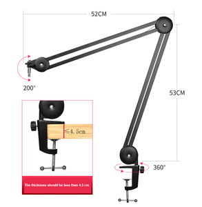High Quality Sturdy Telescopic Booms Studio Mic Stand Scissor Arm For Blueyeti Snowball - Product Image 5