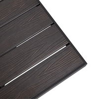 Table de bistrot commerciale en aluminium et polybois 24x24 30x30, plateau de table extérieur, ensembles de repas en bois plastique pour restaurant