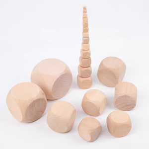 Blocs d'état vierges de dés en bois polis carrés non finis pour l'artisanat du bois boîtes en bois ou panneaux muraux - Product Image 2