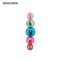 Nouvelles décorations de Noël artisanales personnalisées : guirlande de pendentifs en forme de gourde miroir à sequins et perles, pour fêtes et événements.