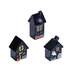 Miniatura de Casa de Calabazas Fantasma de Halloween, Adorno Decorativo de Resina, Decoración Interior de Halloween - Product Image 1
